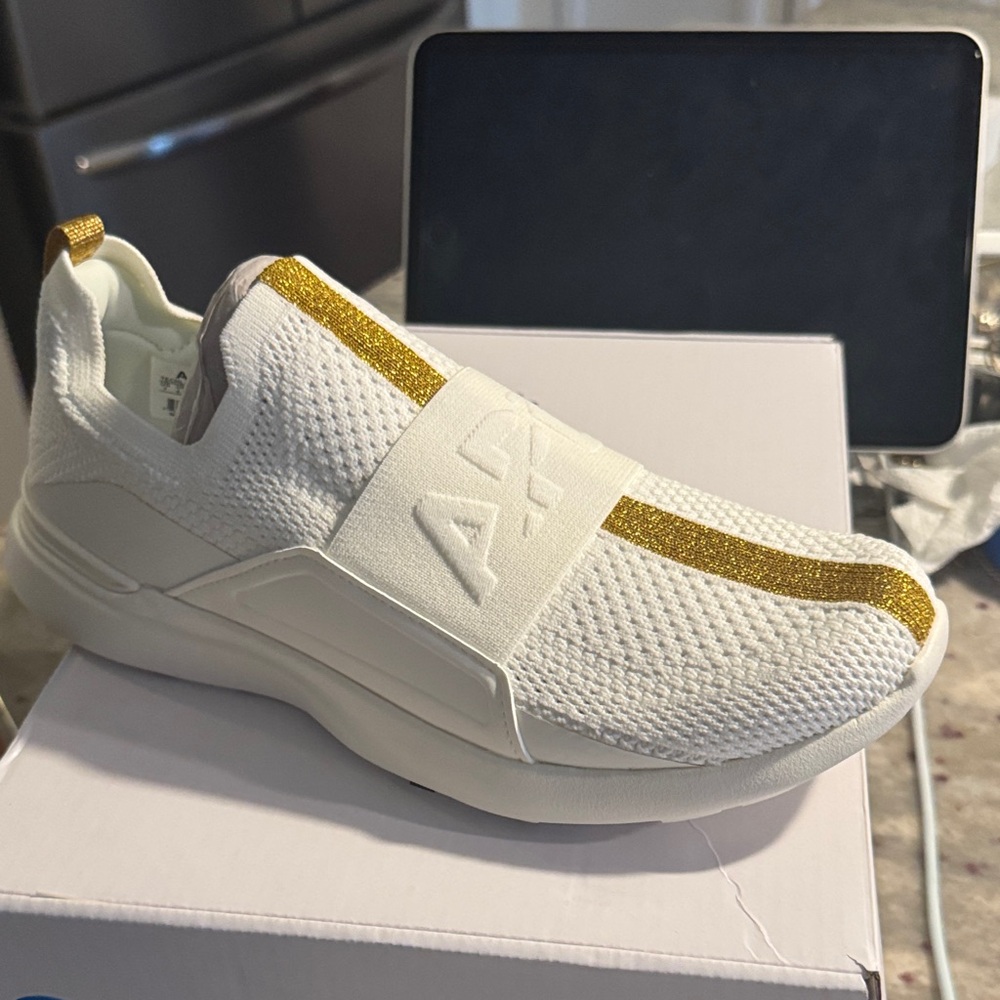 APL Ivory and Gold TechLoom Bliss Sneakers - Picture 9 of 10